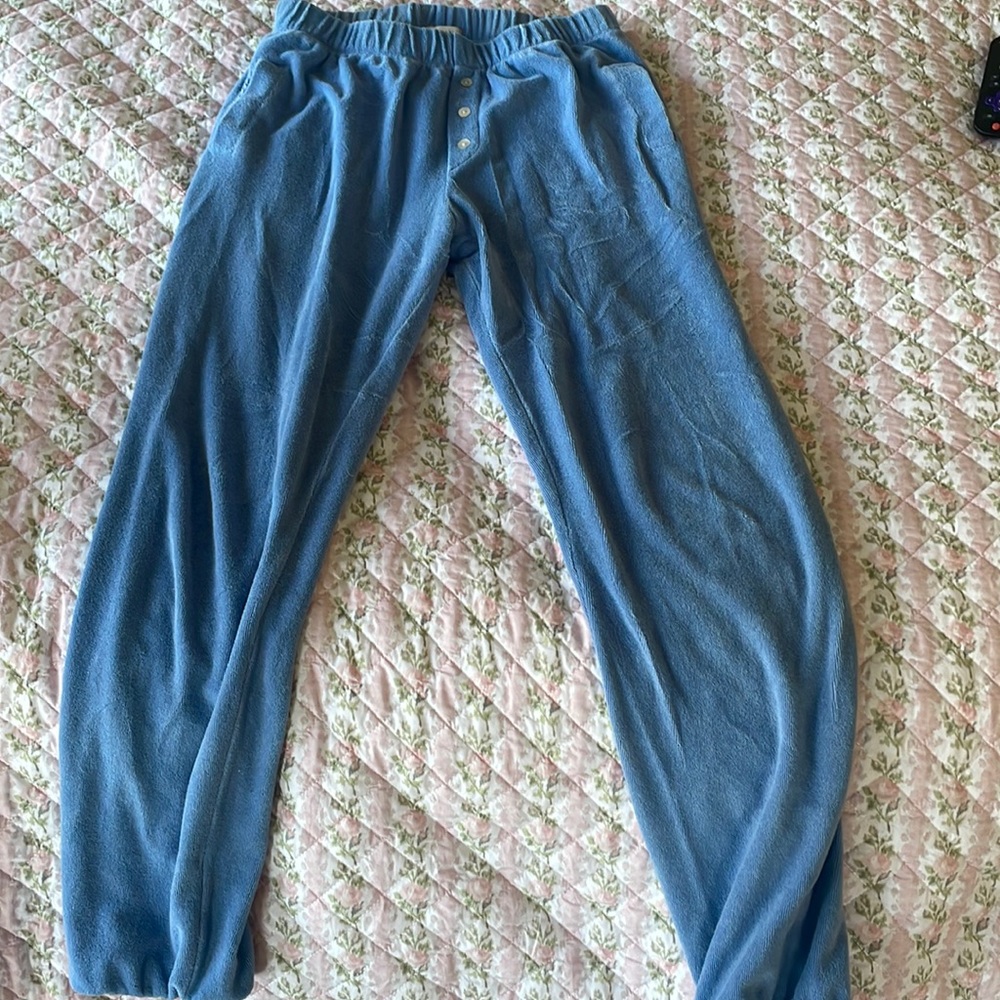 Donni terry cloth sweatpants . High rise relaxed fit.